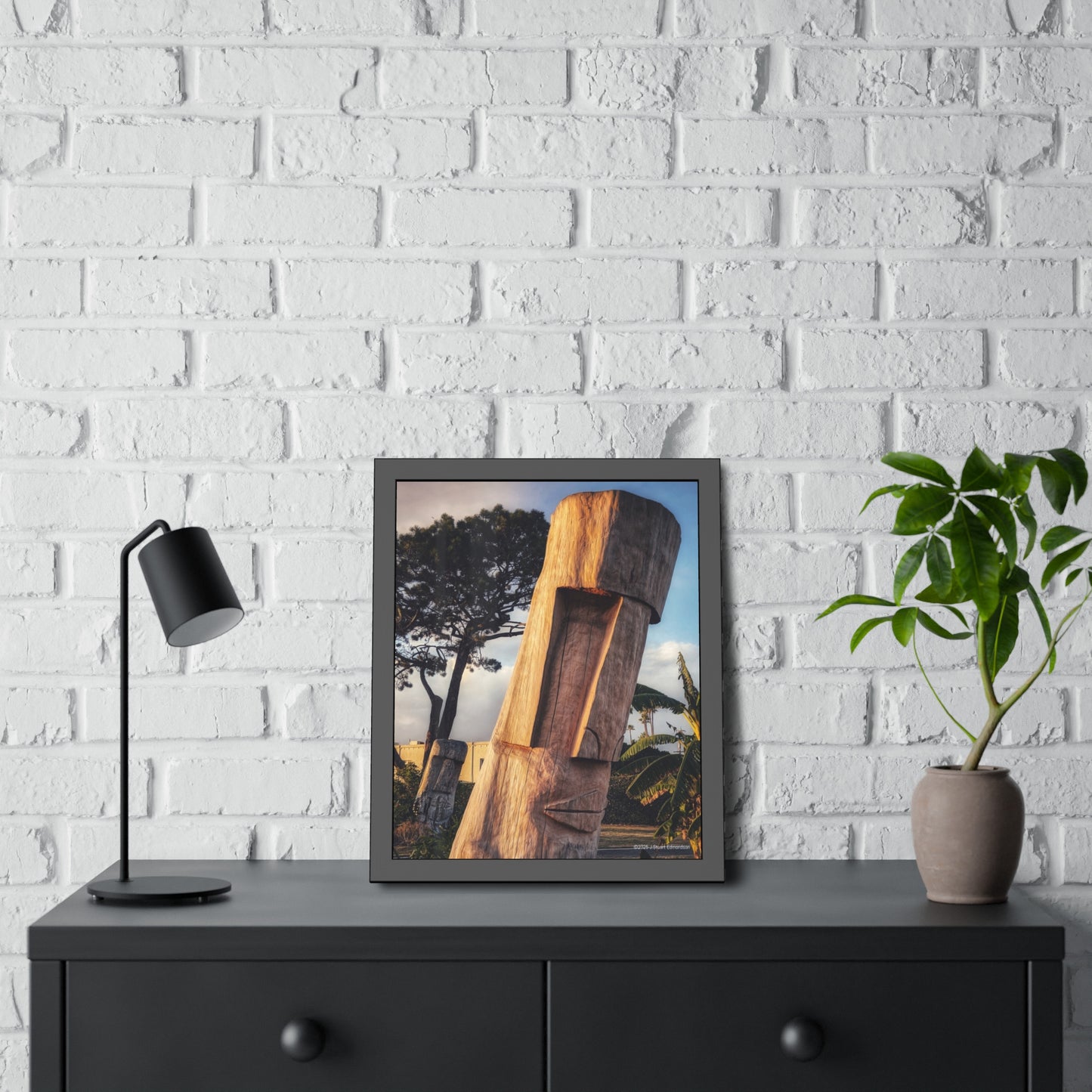 Swamis Vibe Surf and Sunsets Swamis Surf Park Tiki Heads Artistic Framed Posters Home Decor for Nature Lovers, Wall Art