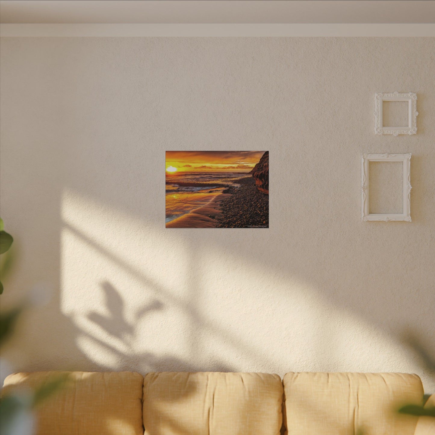 Swamis Vibe Encinitas California JSE Photograph #308 Swamis Reef Sunset Beach Canvas Art, Stretched Wall Decor, Coastal Home Decor, Ocean Sunset Artwork, Beach Lover Gift