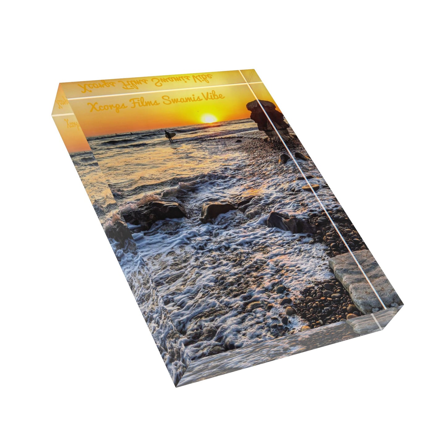 Swamis Vibe Surf and Sunsets 3D Photo Blocks Swamis Reef Sunset #111 Sunset Photo Block, Beach Decor, Coastal Gift, Memories Display, Home Decoration