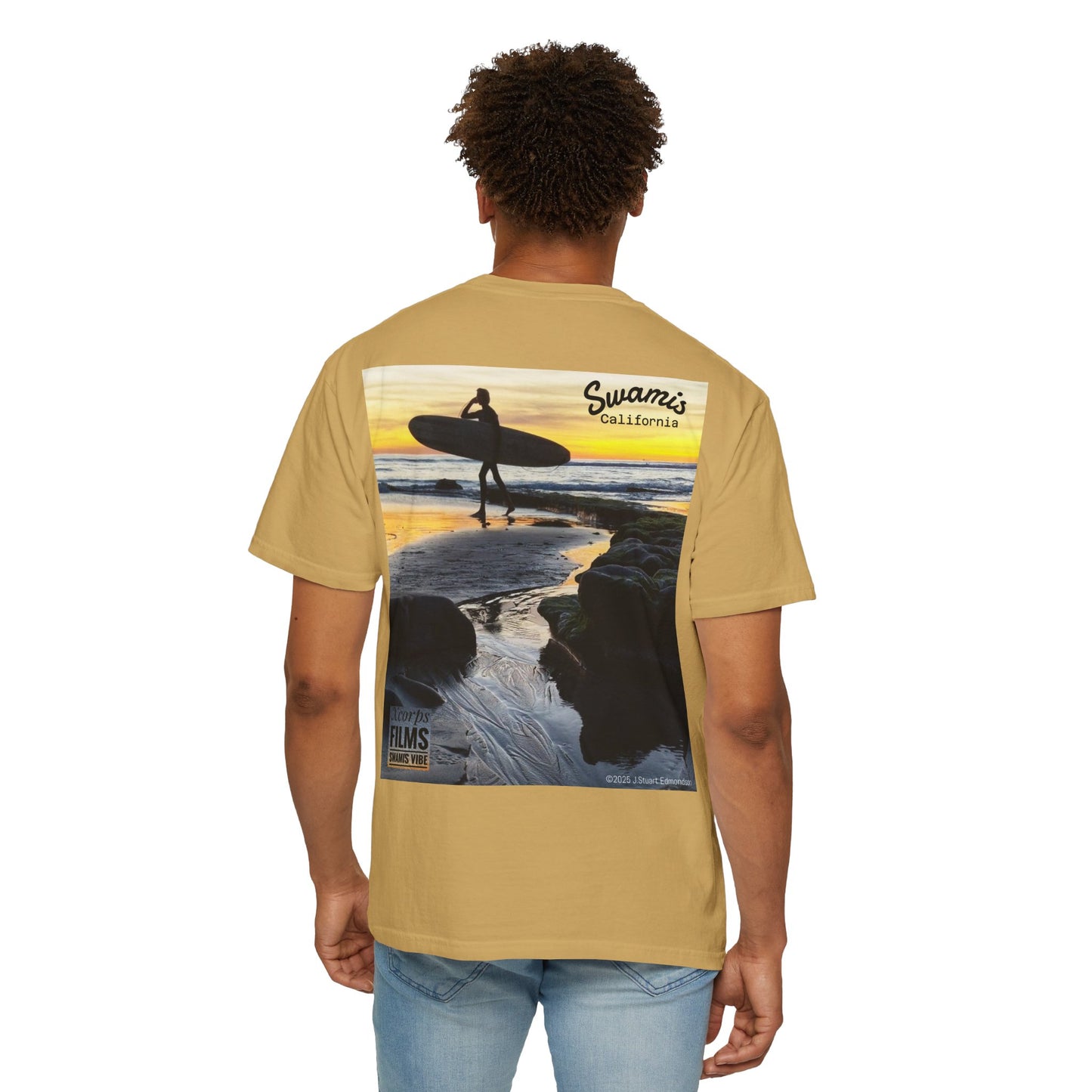 Swamis Vibe JSE Designs unisex garment-dyed t-shirt #151 Swamis Surf Park California Surfing T-Shirt, Beach Vibes Tee, Garment-Dyed Apparel, Unisex Summer Shirt, Gift for Surfers