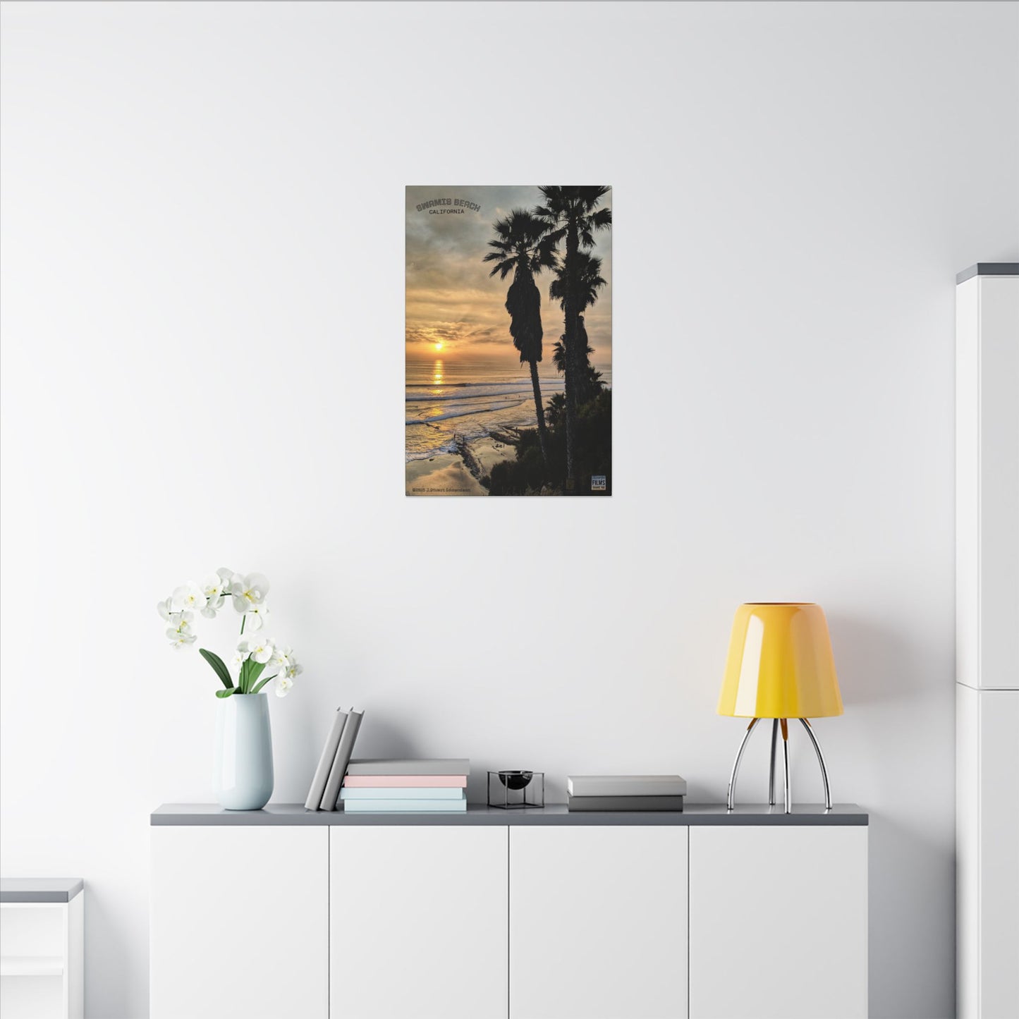 Swamis Vibe Encinitas California JSE Photograph #259 Swamis Winter Sunset Canvas Wall Art, Coastal Home Decor, Beach Vibes, Room Aesthetic, California Sunset, Gift for Ocean Lovers