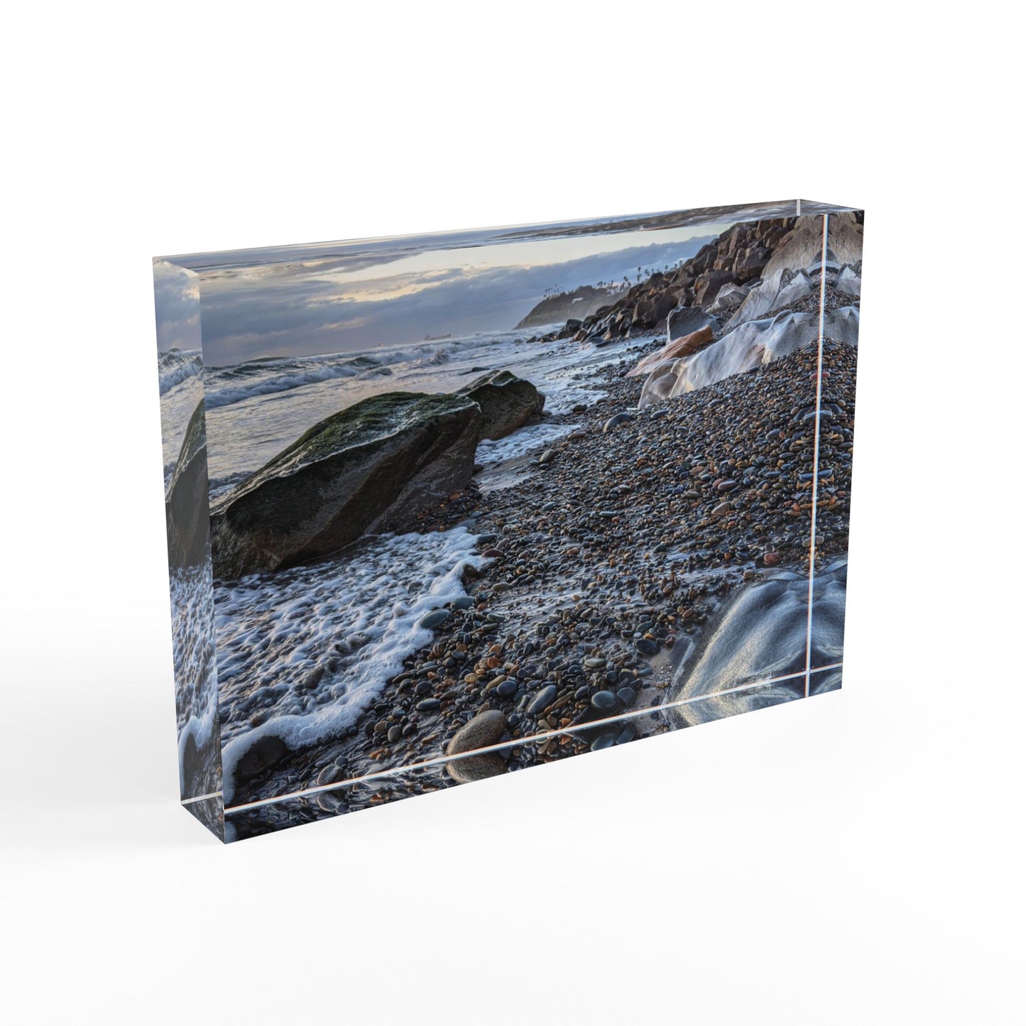 Swamis Vibe Surf and Sunsets 3D Photo Blocks - Swamis Beach Melted Rocks Photo Block Ocean Landscape Photo Block #1052, Decorative Home Decor, Nature Lover Gift, Nautical Art, Beach House Decoration
