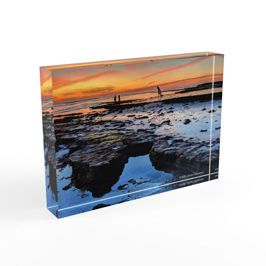 Swamis Vibe Surf and Sunsets Swamis Low Tide Sunset #11. Stunning Photo Block - Landscape Art, Home Decor, Gift for Nature Lovers, Wall Art, Photography Keepsake