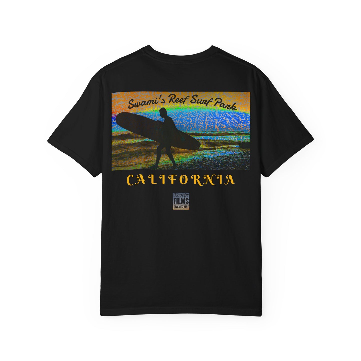 Swamis Vibe Encinitas California JSE Designs #517 Swamis Vibe Surf Film Unisex Tee Shirt, Summer Clothing, Gift for Surfers, Unisex Beach Tee, Casual Wear, Vacation Shirt, Encinitas Style