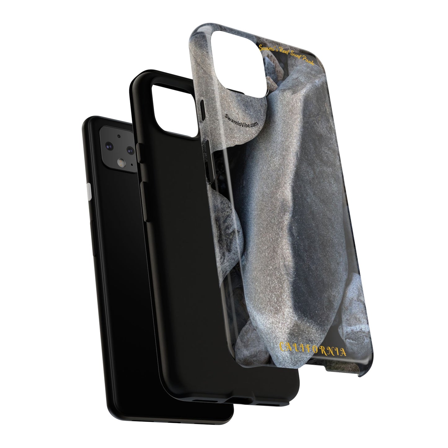 Swamis Vibe Encinitas California JSE Phone Case Designs #3. Swamis Beach Melted Rocks Durable Phone Case with Rock Design, Tough Cases for Outdoorsy Souls, Unique Gift for Nature Lovers, Perfect for Hiking and Adventure