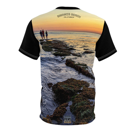 Swamis Vibe Encinitas California JSE Designs #5. Sunset Silhouettes Unisex Tee, Beach Lovers T-Shirt, Nature-Inspired Apparel, Vacation Wear, Outdoor Adventures Clothing