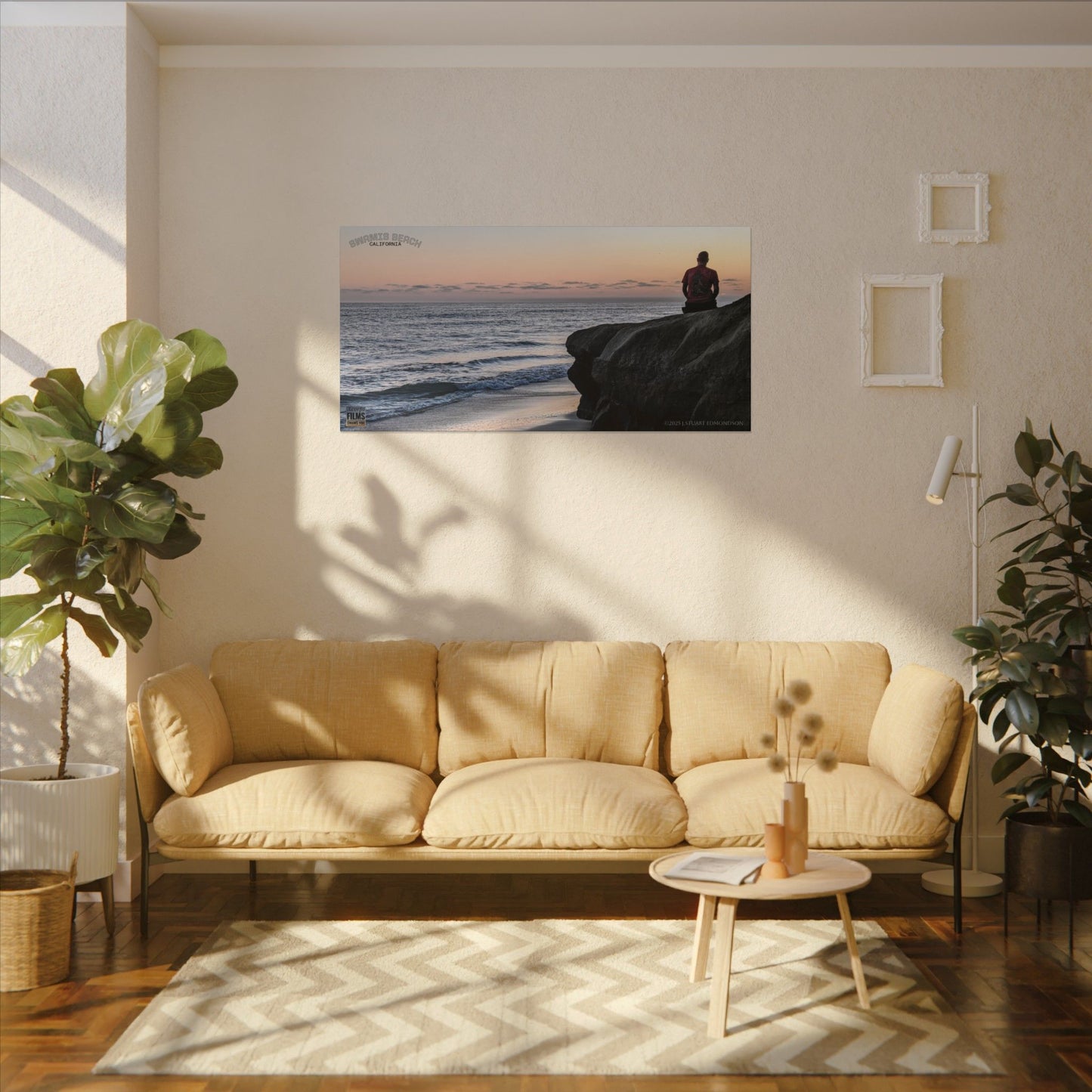 Swamis Vibe Encinitas California JSE Photograph #251 Meditation Serene Beach Canvas Print, Wall Decor, Coastal Art, Home Decor, Nature Wall Art, Perfect Gift for Ocean Lovers