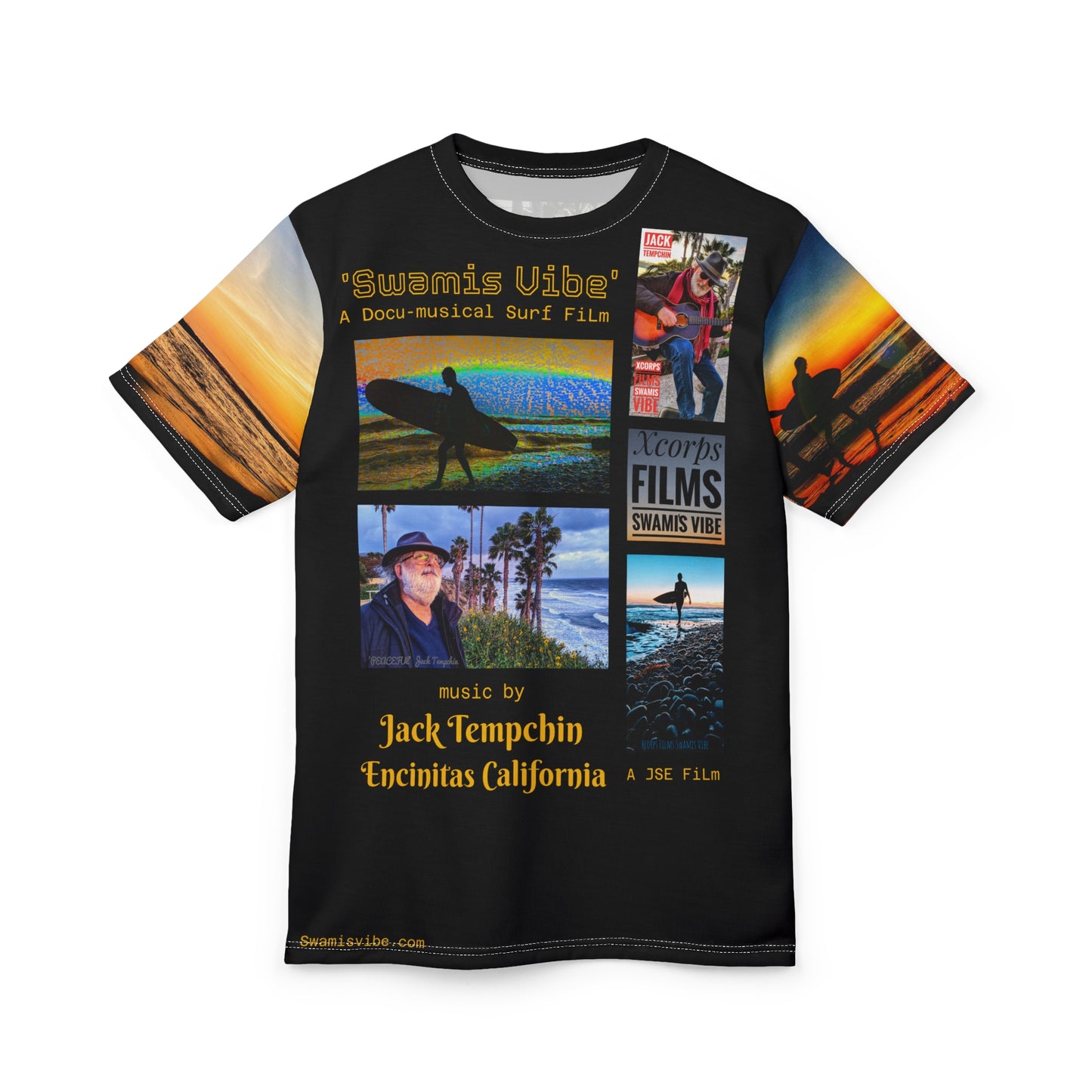 Swamis Vibe Encinitas California JSE Designs #614 Jack Tempchin Music Swamis Vibe Film Unisex Tee Shirt Beachwear, Music Event Shirt, Summer Gift, Coastal Style