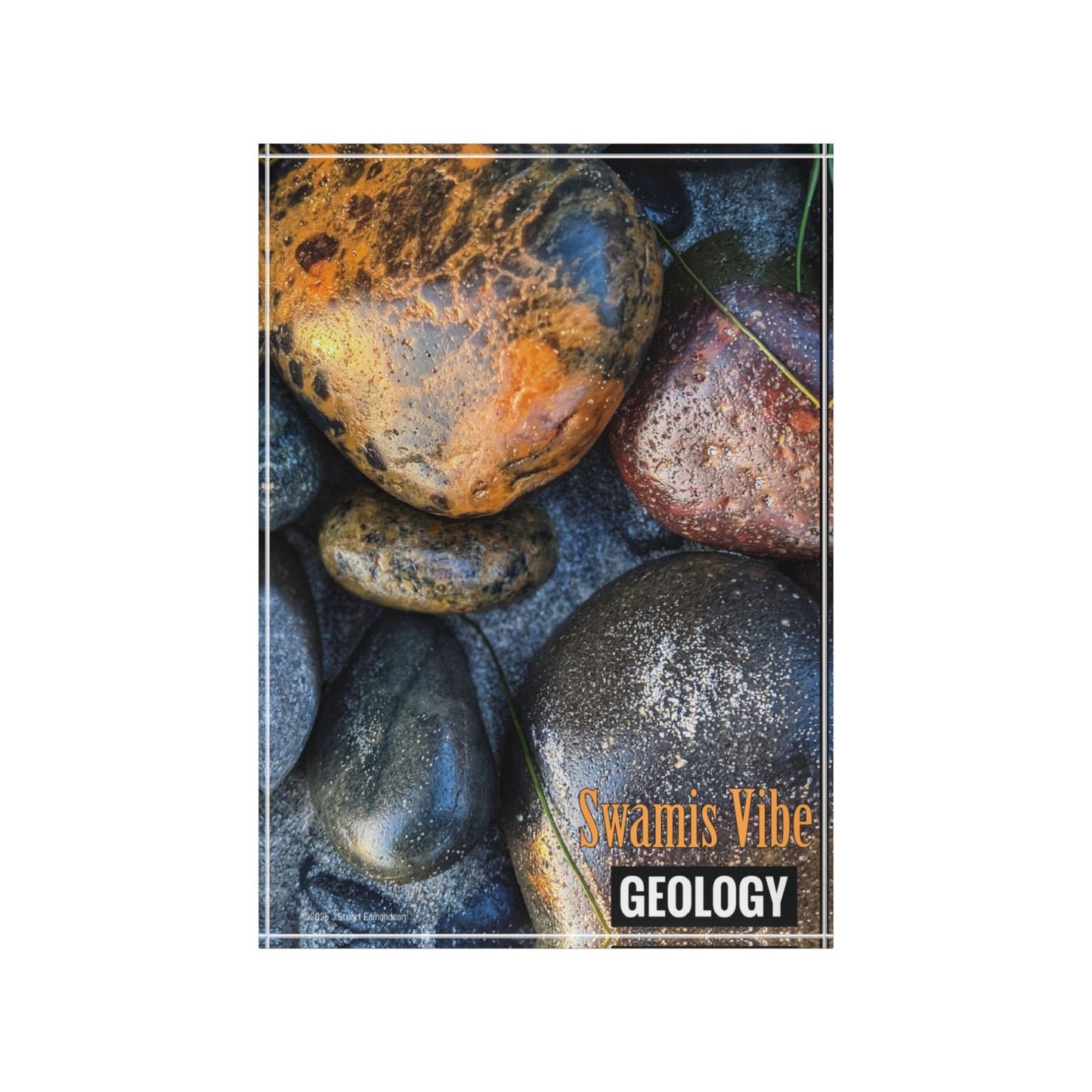 Swamis Vibe Surf and Sunsets Swamis River Rocks #1. Geology Photo Block, Nature Decor, Rock Art Display, Gift for Geologists, Earthy Home Decor, Unique Photo Prop