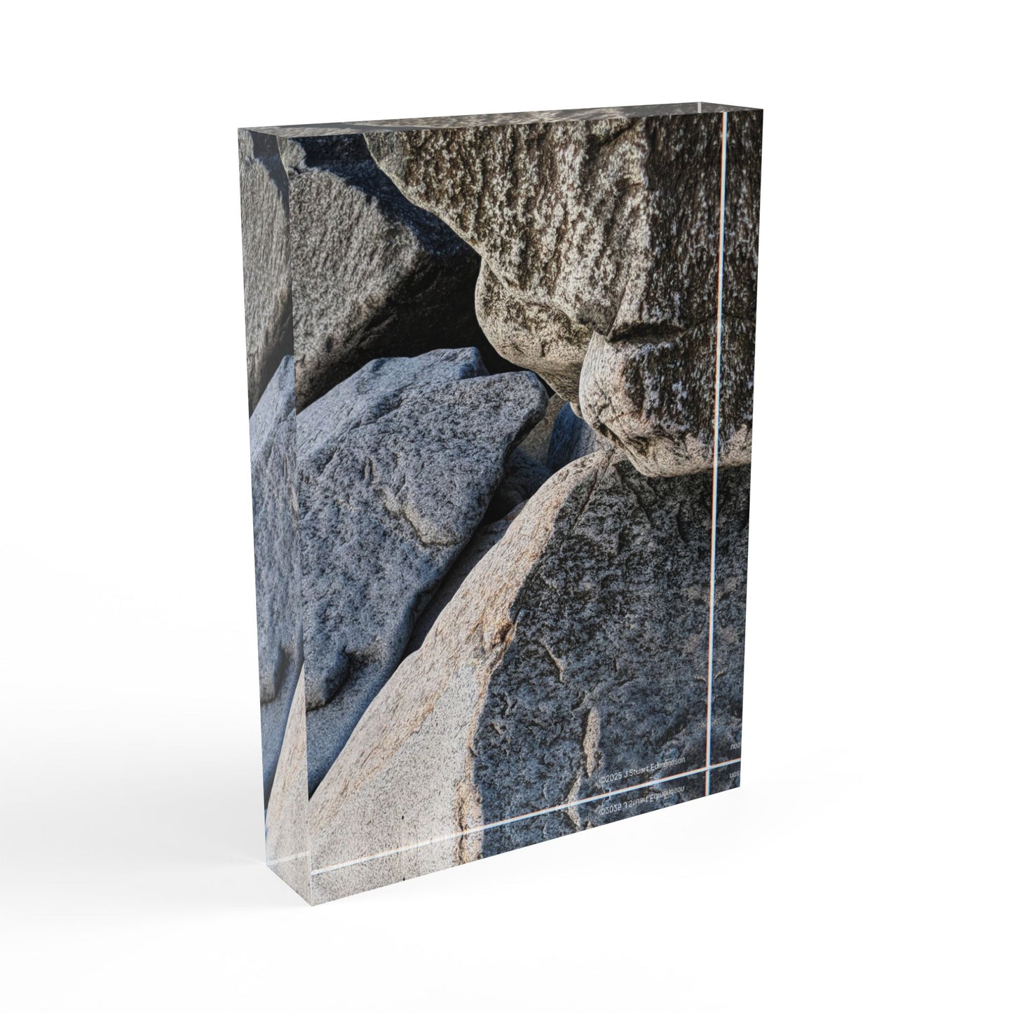 Swamis Beach Melted Rocks on the Beach 25 Miles North of San Diego California Solid Acrylic Photo Block -