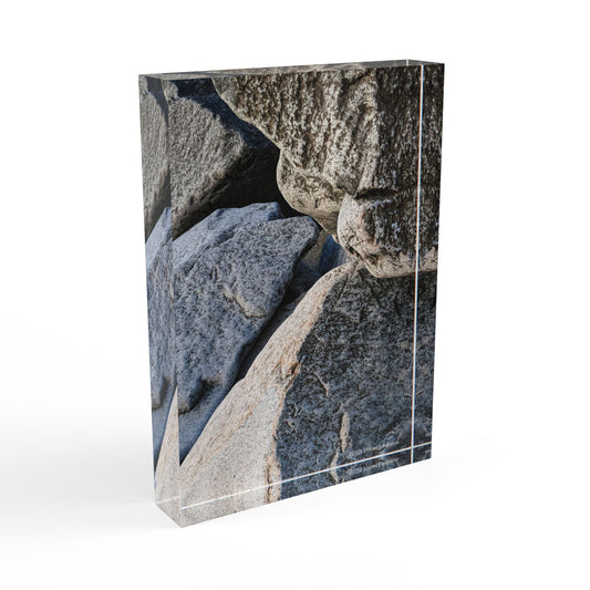 Swamis Beach Melted Rocks on the Beach 25 Miles North of San Diego California Solid Acrylic Photo Block -