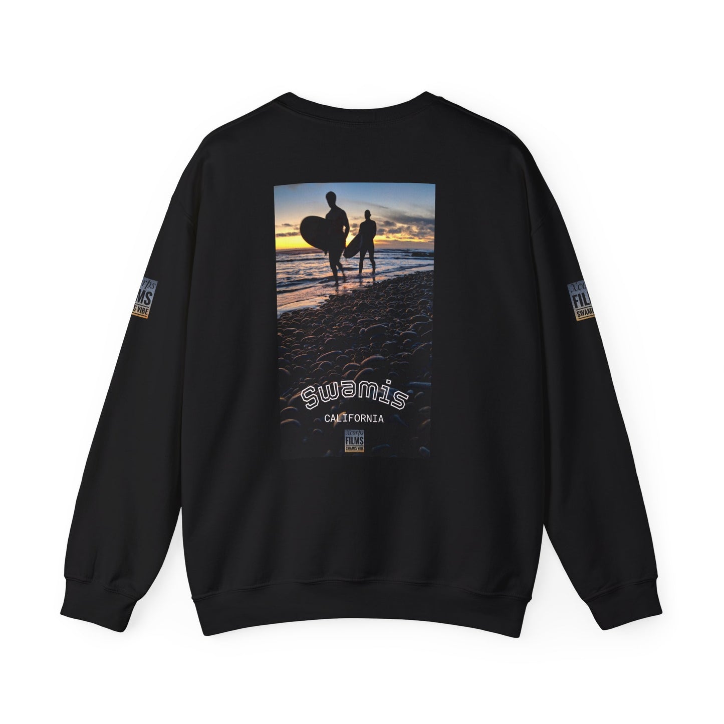 Palm Tree Surf Crewneck Sweatshirt - California Surfing Sunset JSE Surf Photo Designs #12525