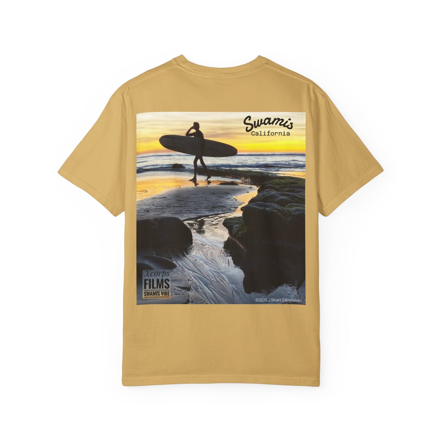 Swamis Vibe JSE Designs unisex garment-dyed t-shirt #151 Swamis Surf Park California Surfing T-Shirt, Beach Vibes Tee, Garment-Dyed Apparel, Unisex Summer Shirt, Gift for Surfers