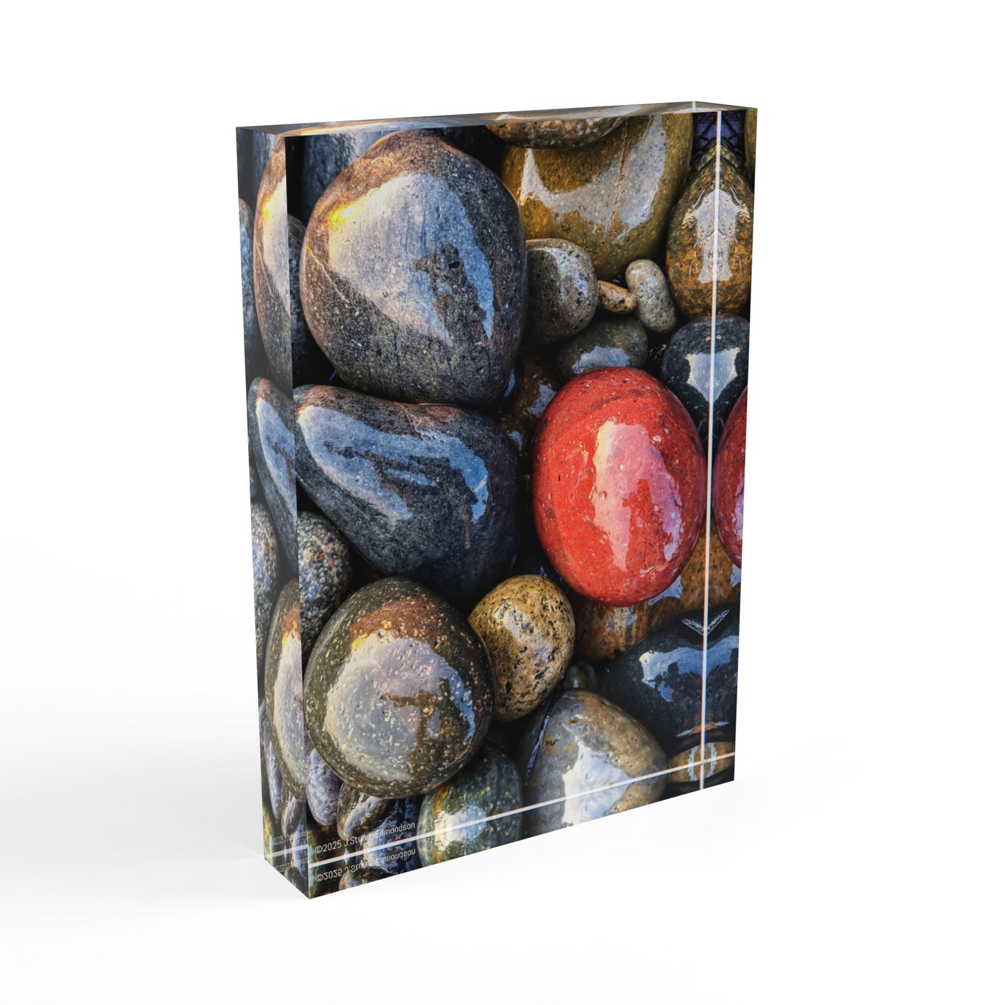 Swamis Vibe Surf and Sunsets - The Red River Rock at Swamis Beach Nature-Inspired Photo Block, Decorative Display, Gift for Nature Lovers, Home Decor, Eco-Friendly Decoration