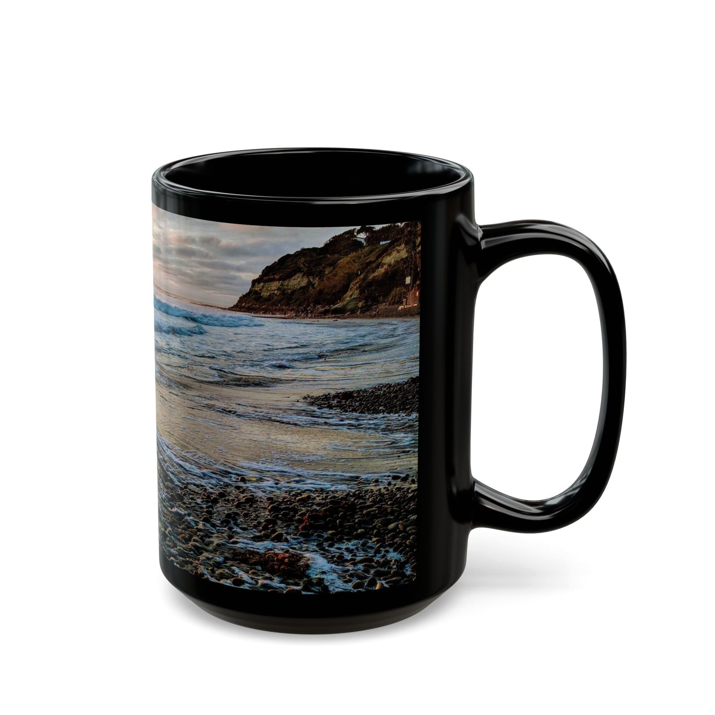 Swamis Vibe Encinitas California JSE Designs #4. Xcorps Films Swamis Vibe Ceramic Mug Serene Ocean Sunset Mug, Ideal for Beach Lovers, Great Gift for Birthdays, Holidays, Coffee & Tea Enthusiasts, Relaxing Vibes