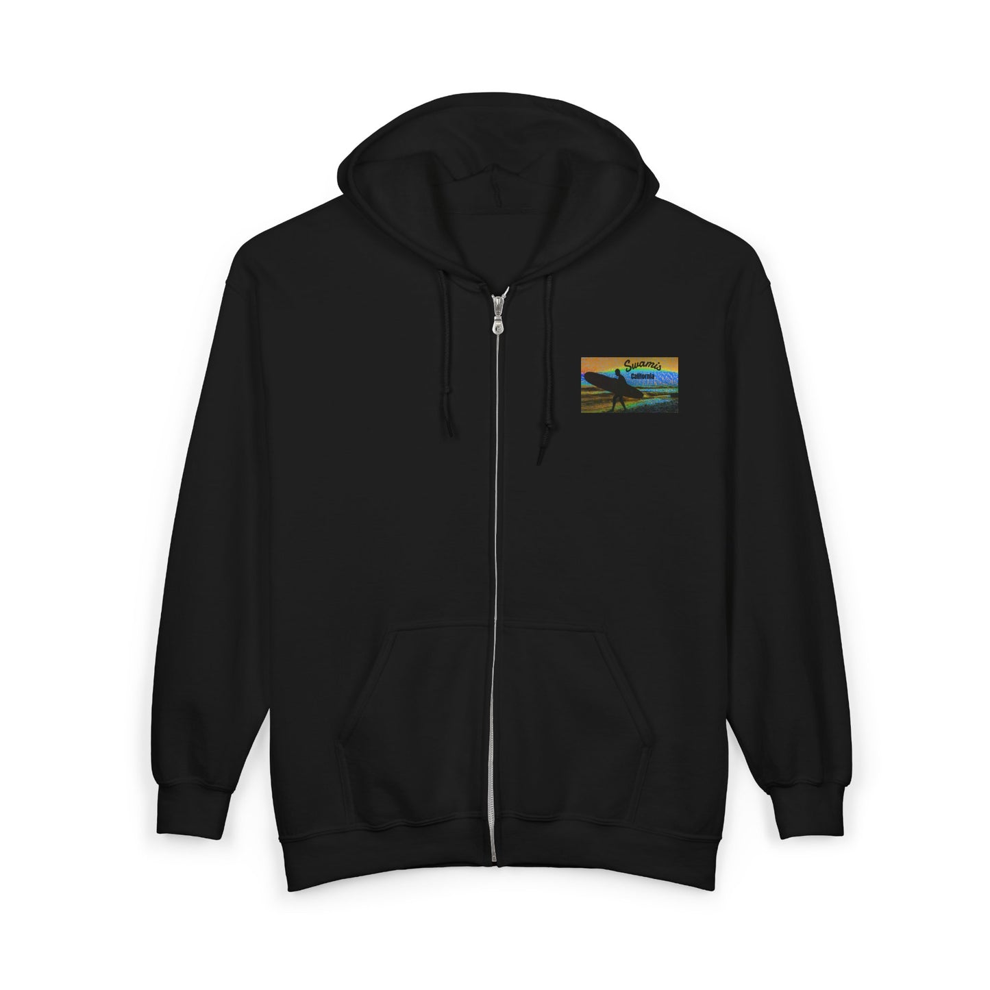 Swamis Vibe Encinitas California JSE Designs custom Hoodie #4. Swamis Beach Surf Vibe California Stylish Zip-Up Hooded Sweatshirt, Cozy Casual Wear, Perfect Gift for Friends, Unique Art Design, Great for Every Season