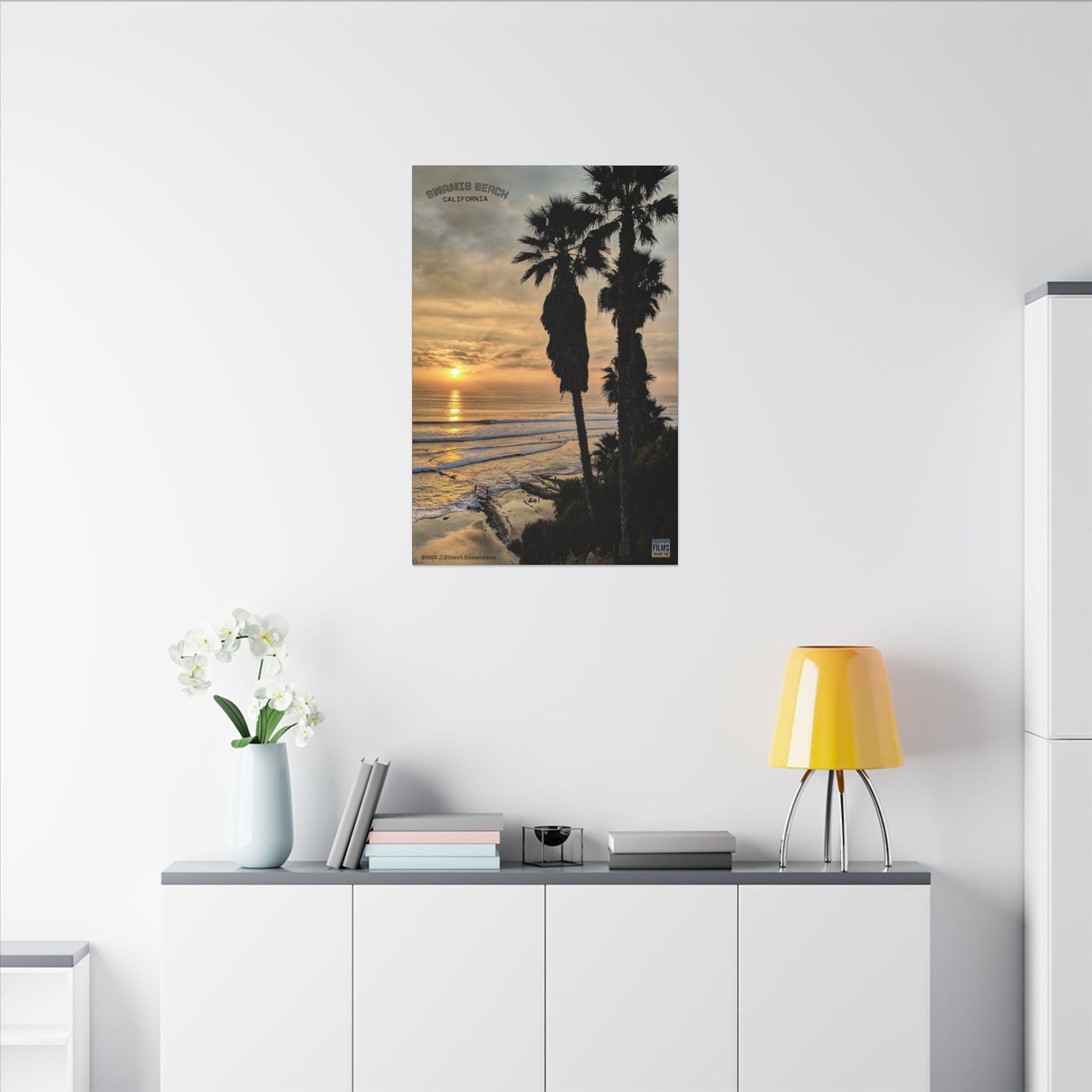 Swamis Vibe Encinitas California JSE Photograph #259 Swamis Winter Sunset Canvas Wall Art, Coastal Home Decor, Beach Vibes, Room Aesthetic, California Sunset, Gift for Ocean Lovers
