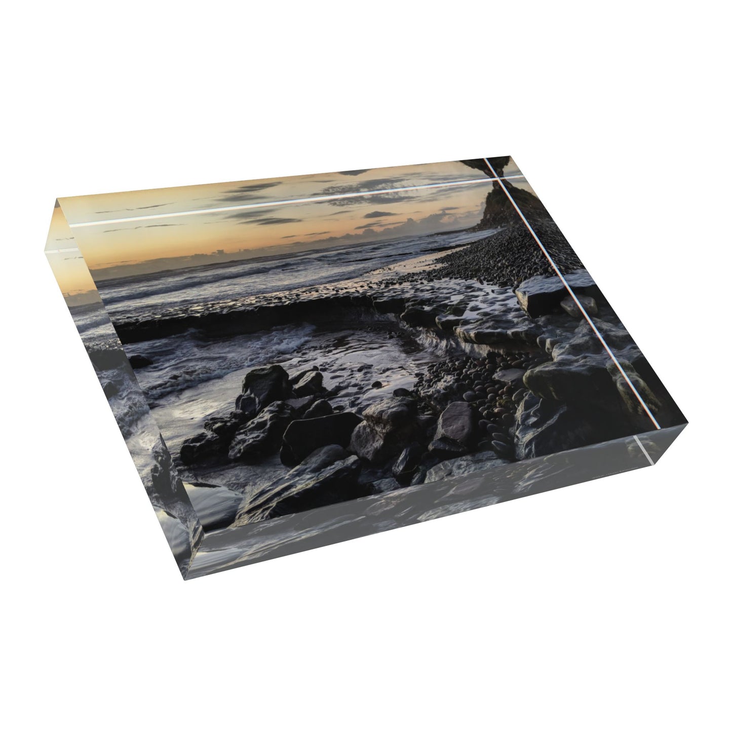 Swamis Vibe Surf and Sunsets 3D Photo Blocks #114 Ancient Swamis Reef Low Tide Photo Block Scenic Photo Block, Nature Decor, Coastal Landscape, Home Office