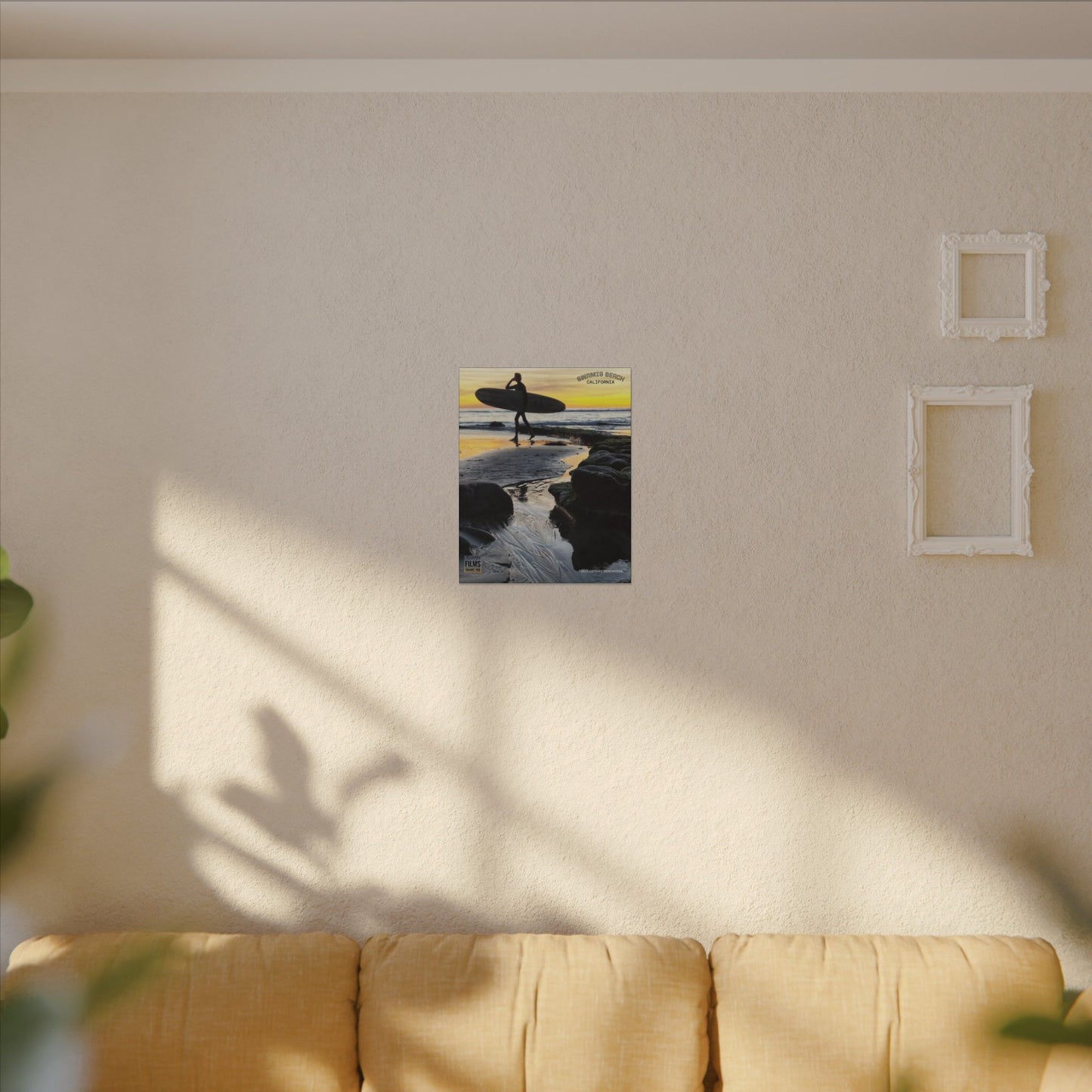 Swamis Vibe Encinitas California JSE Photograph #1200 Surfer On An Ancient Reef. Surfing Sunset Canvas Print - Beach Wall Art, Coastal Decor, Ocean Photography, Gift for Surfers, Home Aesthetic