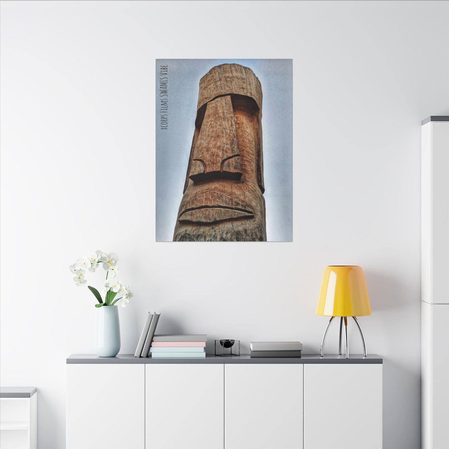 Swamis Vibe Surf Park Encinitas California JSE Photograph #500 Swamis Tiki Head Moai Statue Canvas Art Print, Wall Decor for Home, Unique Gift, Housewarming Decor, Cultural Artwork, Artistic Decor