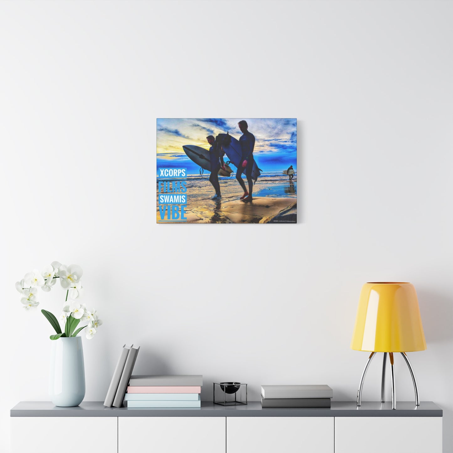 Swamis Vibe Encinitas California JSE Photograph #341 Blue Sunset Surfers Surfing Vibe Canvas Art, Beach Decor, Coastal Wall Art, Surfer Home Decor, Ocean Inspired Art, Summer Aesthetic