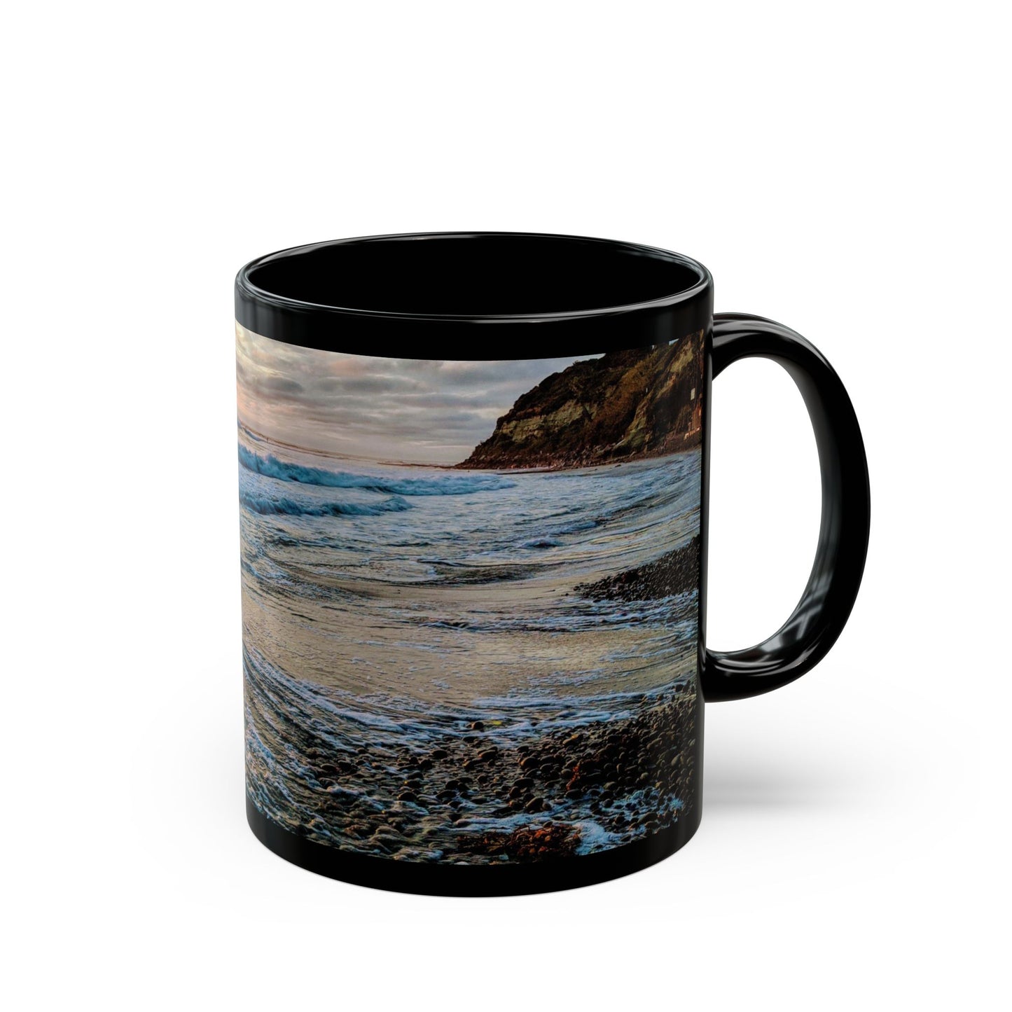 Swamis Vibe Encinitas California JSE Designs #4. Xcorps Films Swamis Vibe Ceramic Mug Serene Ocean Sunset Mug, Ideal for Beach Lovers, Great Gift for Birthdays, Holidays, Coffee & Tea Enthusiasts, Relaxing Vibes