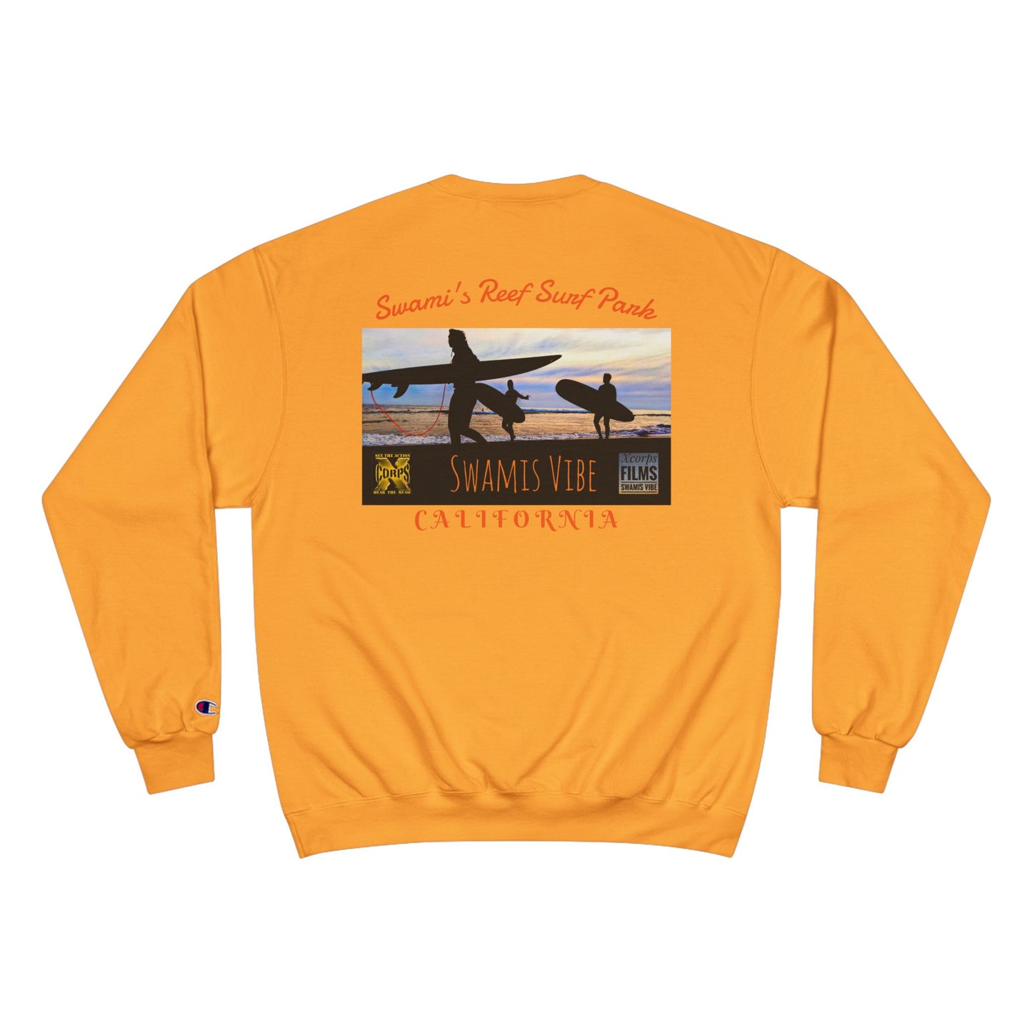 Swamis Vibe Encinitas California JSE Designs #1. Custom Designed Swamis Surf Park Crewneck Unisex Sweatshirt