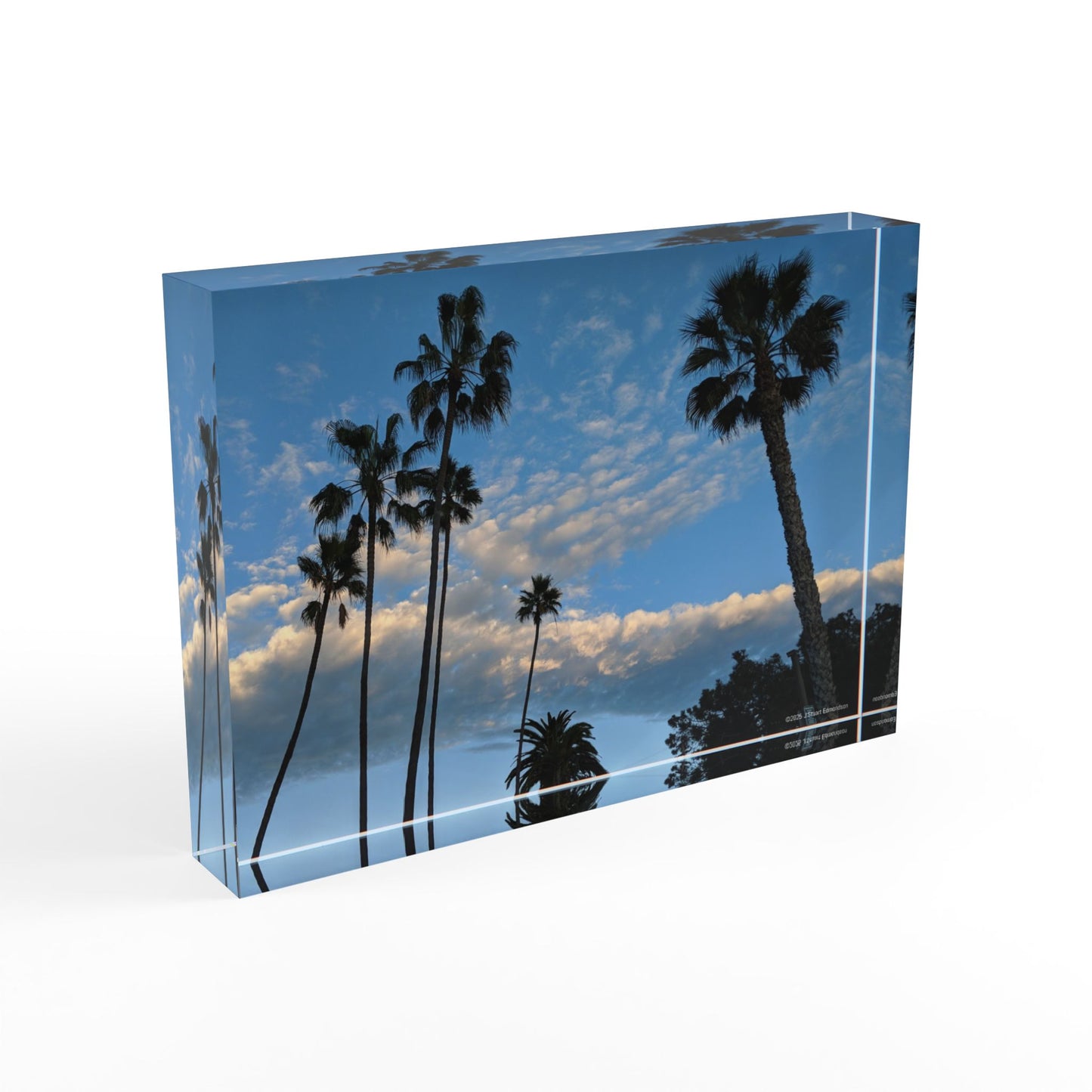 Swamis Vibe Surf and Sunsets Swamis Palm Trees Photo Block #248 Photo Block Art Display, Nature Decor, Beach Photography, Gift for Home Office, Coastal Wall Art, Landscape Photo Block