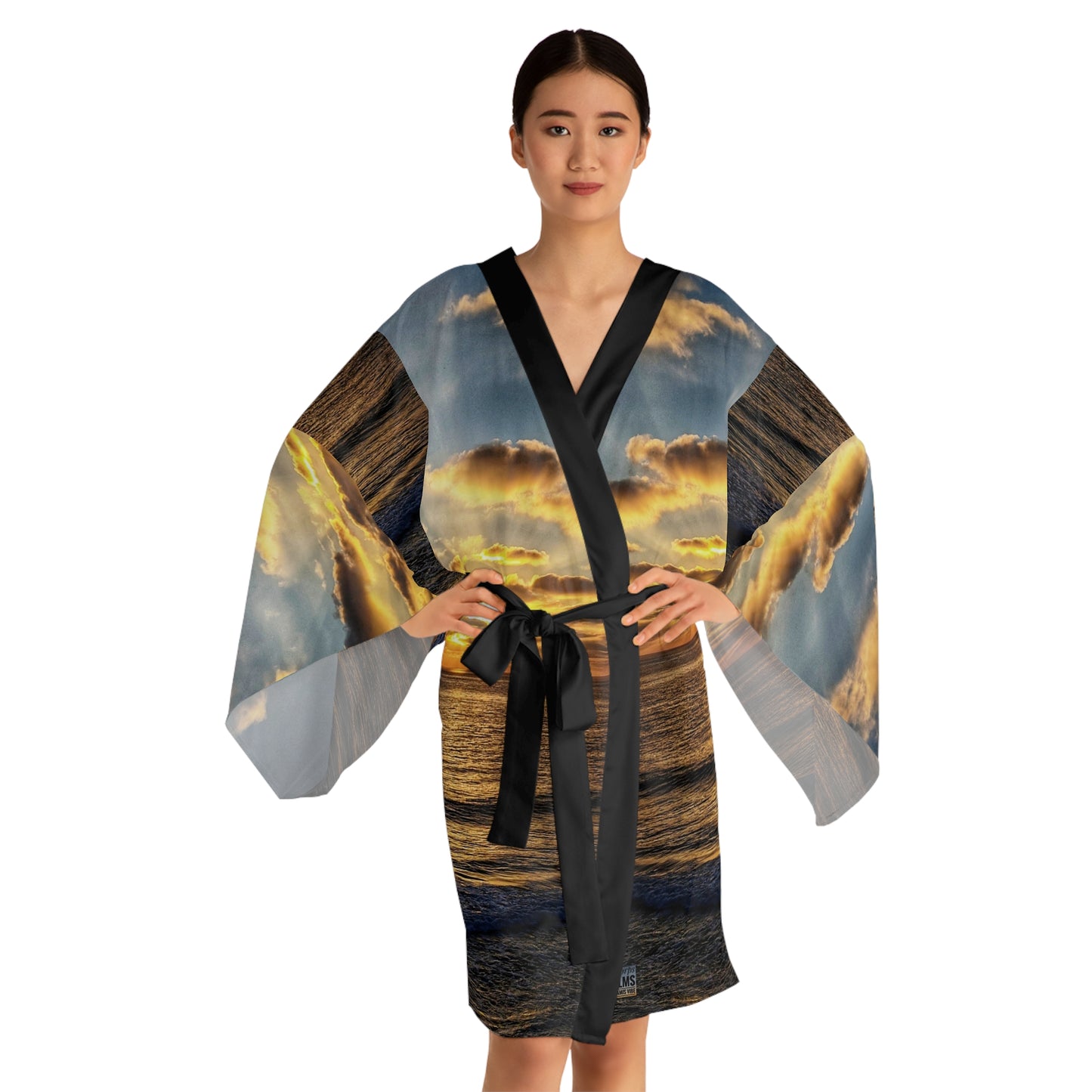 Swamis Vibe California JSE Photograph #235 Swamis Sunset Kimono Long Sleeve Kimono Robe