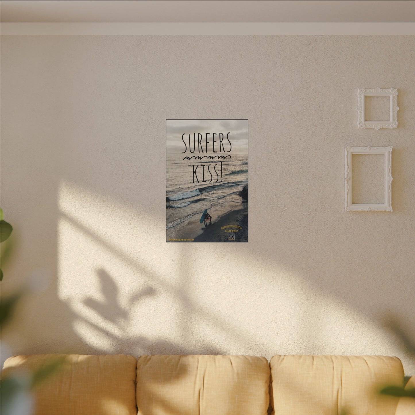Swamis Vibe Encinitas California JSE Photograph #217 Surfers Kiss Ocean-Inspired Canvas Wall Art, Surf Decor, Beach Lover Gift, Coastal Home Decor, Matt Box Canvas