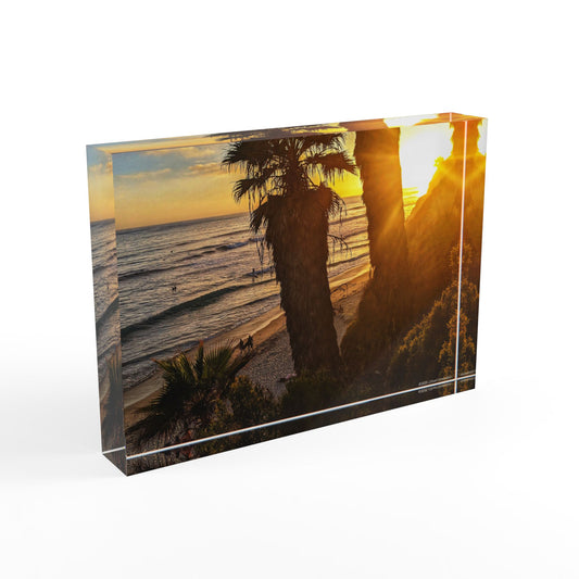 Swamis Vibe Surf and Sunsets Gallery Presents Swamis Viewpoint SUNSET 3D Photo Block Art, Beach Decor, Home Decoration, Gift for Her,