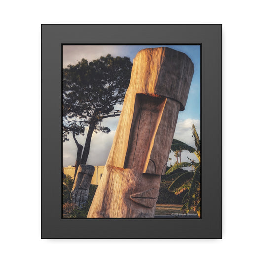 Swamis Vibe Surf and Sunsets Swamis Surf Park Tiki Heads Artistic Framed Posters Home Decor for Nature Lovers, Wall Art