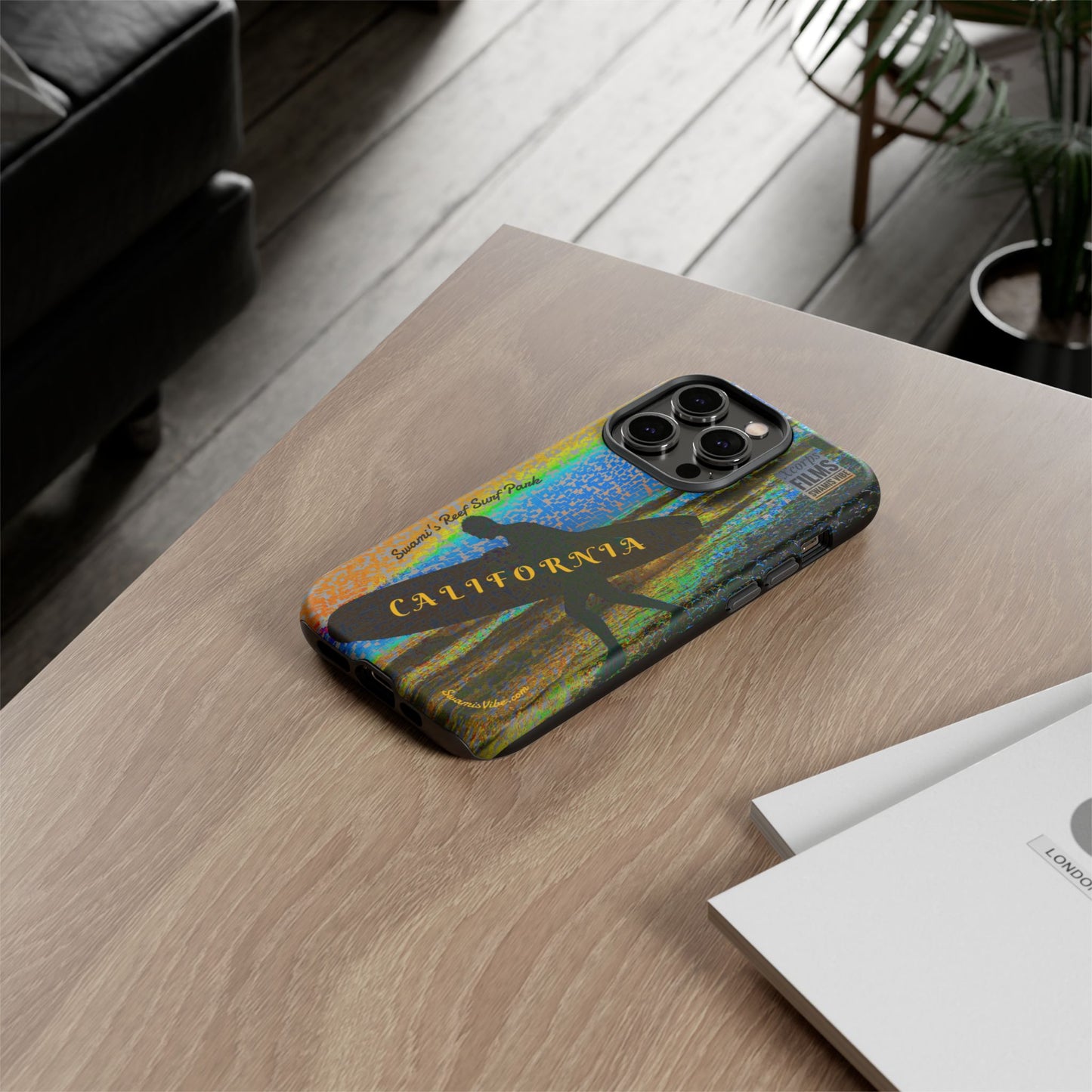 Swamis Vibe Encinitas California JSE Phone Case Designs #1 Swamis Beach Vibe California Surf Phone Case, Tropical Vibes, Ideal for Beach Lovers, Unique Gift for Summer, Vacation Accessories, Trendy Style