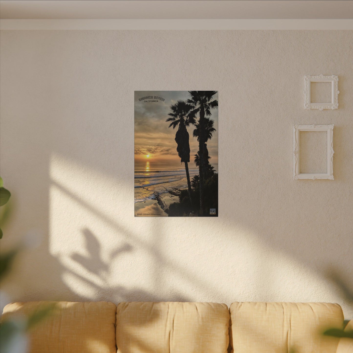 Swamis Vibe Encinitas California JSE Photograph #259 Swamis Winter Sunset Canvas Wall Art, Coastal Home Decor, Beach Vibes, Room Aesthetic, California Sunset, Gift for Ocean Lovers