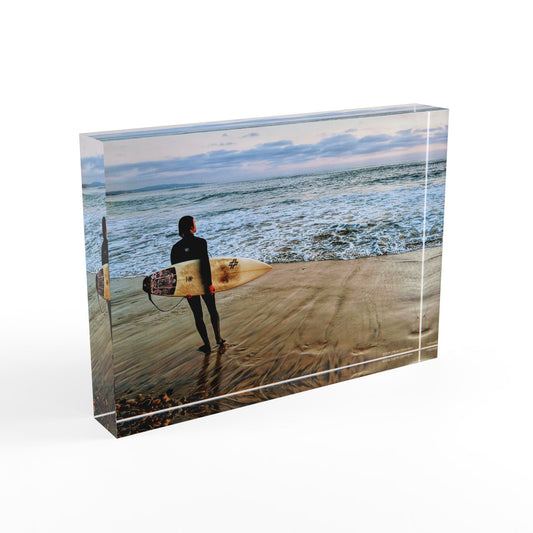 Swamis Vibe Surf and Sunsets 3D Photo Blocks Surfer on the Beach #1213 Surfing Photo Block | Coastal Home Decor | Beach Lover Gift, Picture Frame, Wall Art, Surfer Decor, Coastal Vibe
