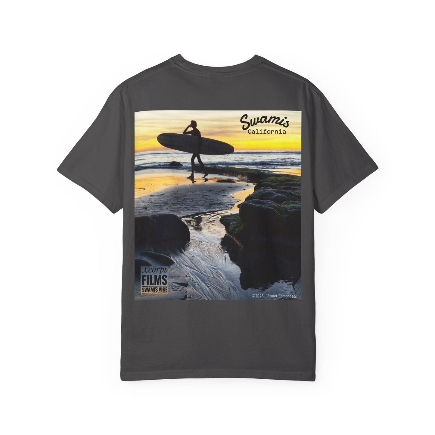 Swamis Vibe JSE Designs unisex garment-dyed t-shirt #151 Swamis Surf Park California Surfing T-Shirt, Beach Vibes Tee, Garment-Dyed Apparel, Unisex Summer Shirt, Gift for Surfers