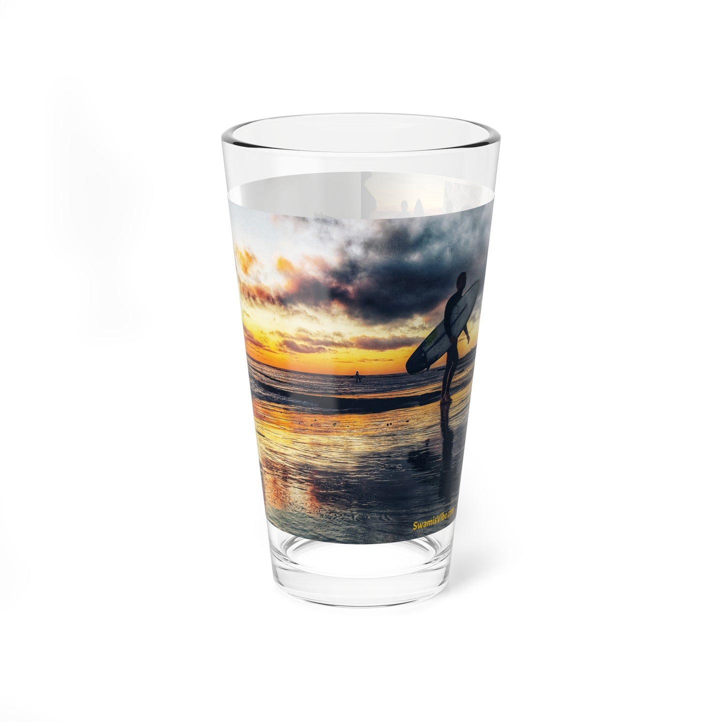 Swamis Vibe Encinitas California JSE Designs #1 Xcorps Films Swamis Vibe Mixing - Drinking Glass 16oz Mixing Glass - Swamis Vibe Glassware