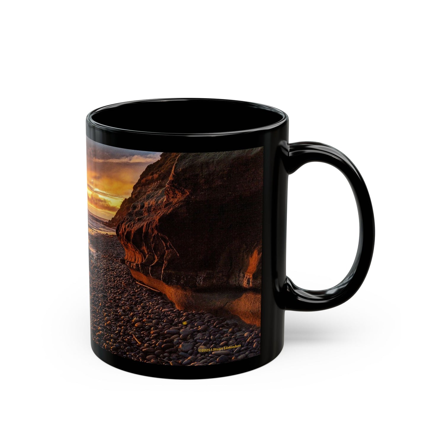 Swamis Vibe Encinitas California JSE Designs #10. Xcorps Films Swamis Sunset Vibe Ceramic Mug Black Sunset Beach Mug - Perfect for Coffee Lovers, Beach House Decor, Nature Gifts, Travel Mementos, Relaxing Vibes