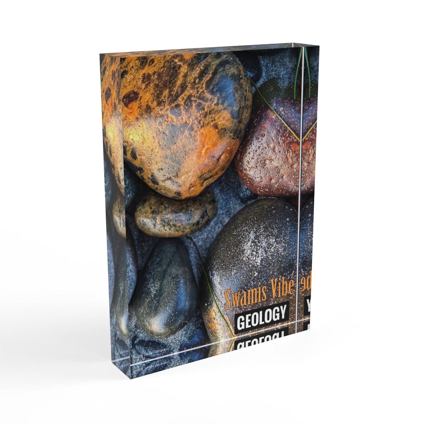 Swamis Vibe Surf and Sunsets Swamis River Rocks #1. Geology Photo Block, Nature Decor, Rock Art Display, Gift for Geologists, Earthy Home Decor, Unique Photo Prop