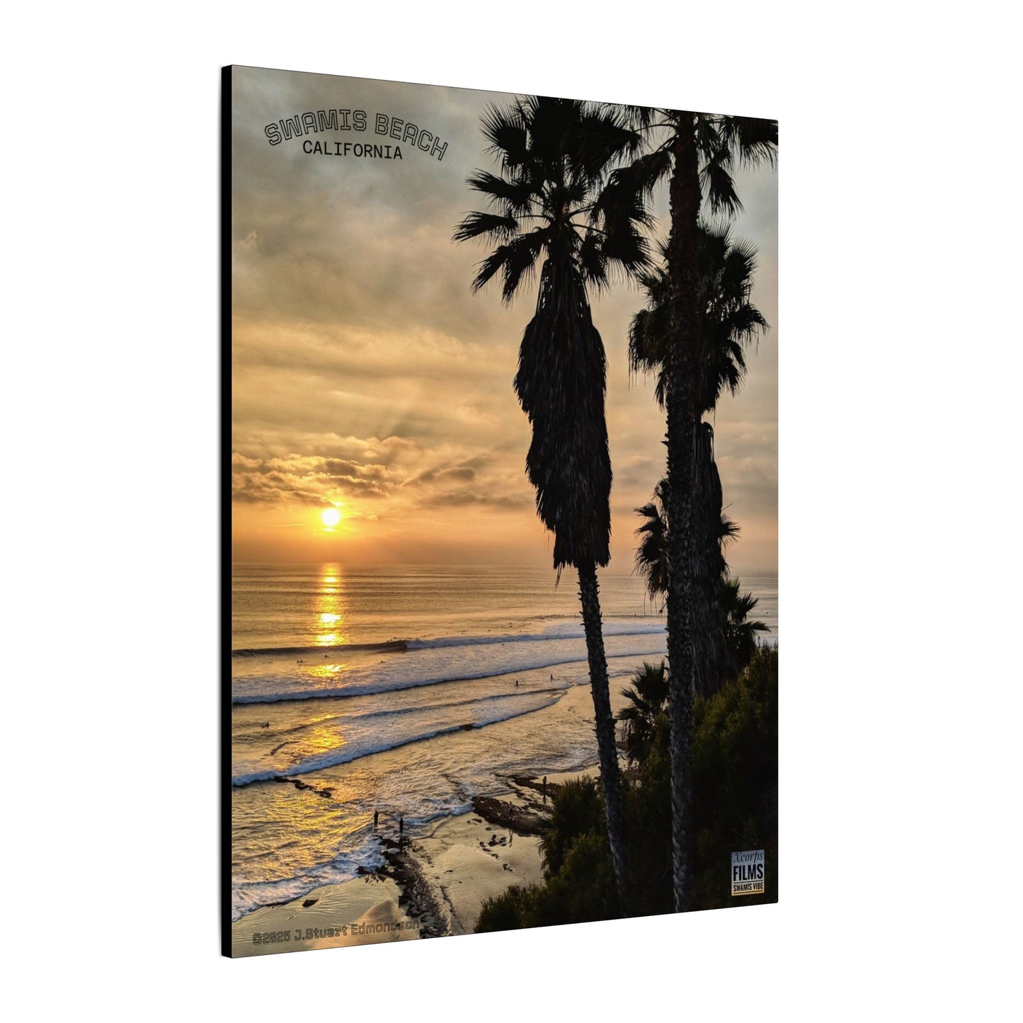 Swamis Vibe Encinitas California JSE Photograph #259 Swamis Winter Sunset Canvas Wall Art, Coastal Home Decor, Beach Vibes, Room Aesthetic, California Sunset, Gift for Ocean Lovers