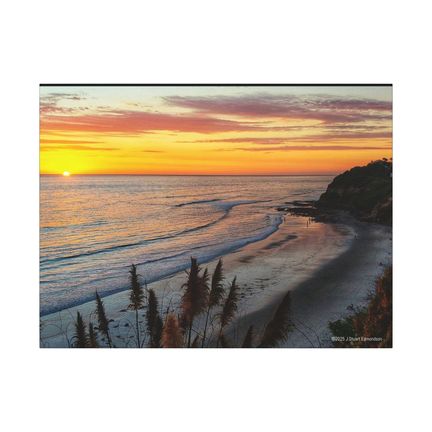 Swamis Vibe Encinitas California JSE Photograph #529 Swamis Point Sunset Surfing Wall Art, Stretched Canvas Print, Coastal Decor, Beach House Artwork, Swamis Sunset Scene, Nautical Gift