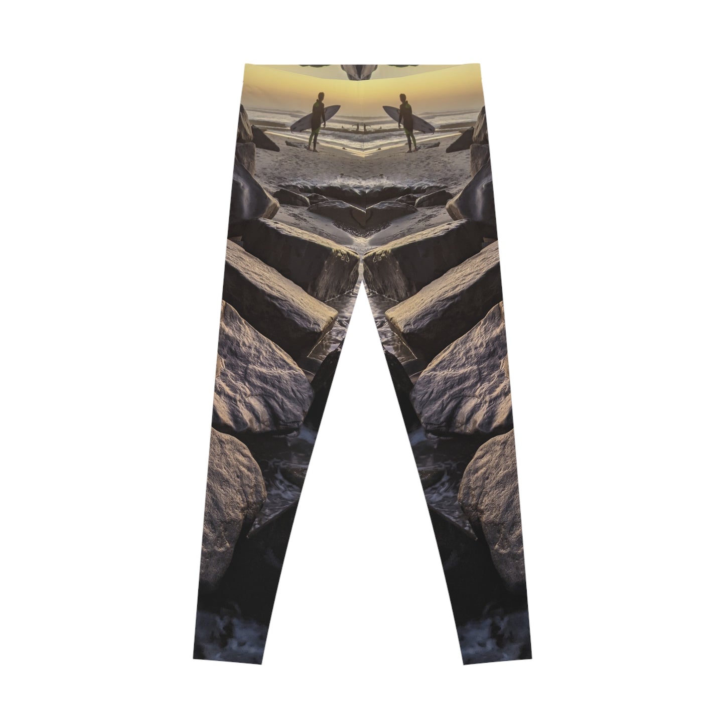 Swamis Vibe Encinitas California JSE Designs Surfers Leggings #2. Cozy Outdoor Leggings - Nature Inspired Stretchy Leggings, Yoga Pants, Fitness Apparel, Activewear, Gift for Nature Lovers