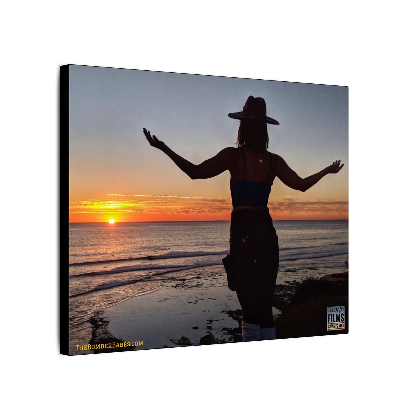 Swamis Vibe Encinitas California JSE Photograph #334 Swamis Sunset Tribute Wall Art, Matte Canvas Print, Beach Decor, Inspirational Home Decor, Gift for Nature Lovers, Relaxing Artwork