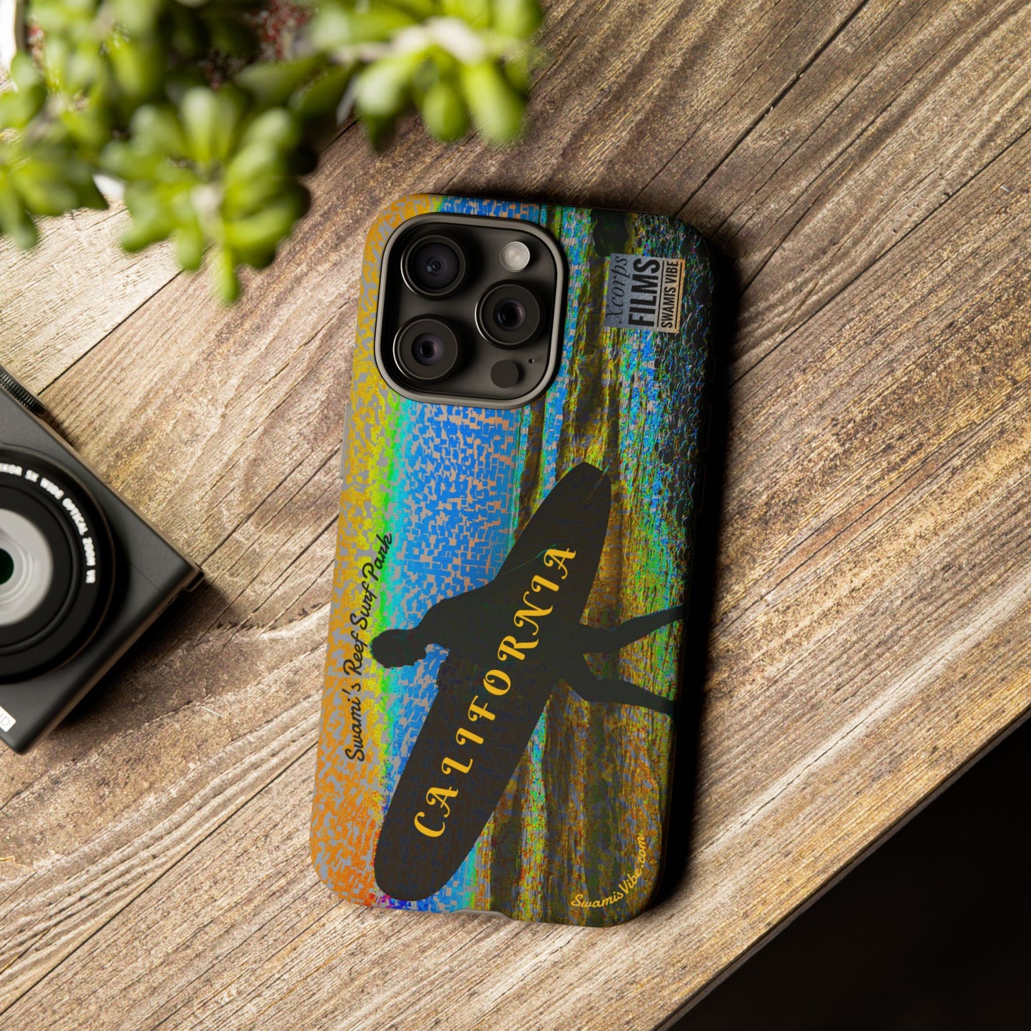 Swamis Vibe Encinitas California JSE Phone Case Designs #1 Swamis Beach Vibe California Surf Phone Case, Tropical Vibes, Ideal for Beach Lovers, Unique Gift for Summer, Vacation Accessories, Trendy Style