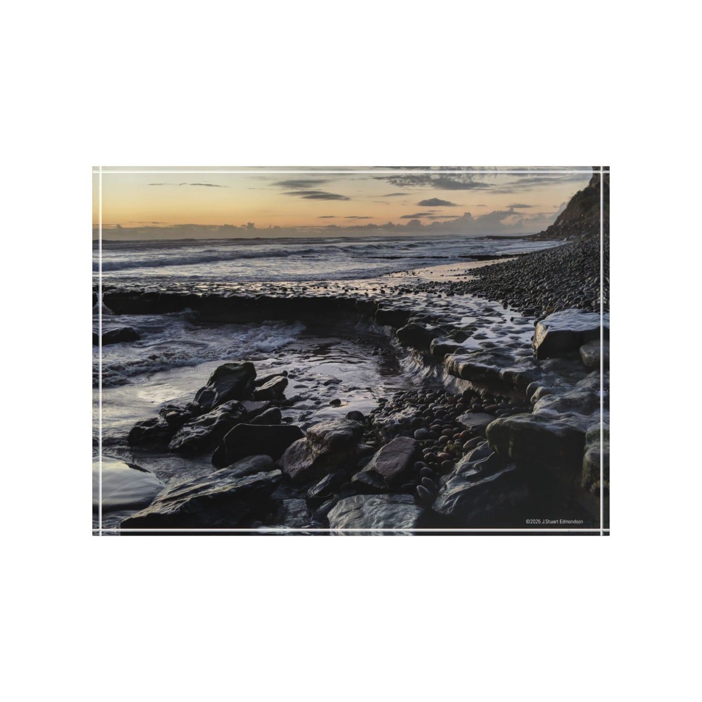 Swamis Vibe Surf and Sunsets 3D Photo Blocks #114 Ancient Swamis Reef Low Tide Photo Block Scenic Photo Block, Nature Decor, Coastal Landscape, Home Office