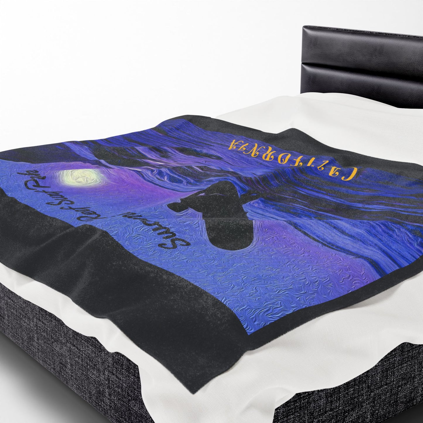 Swamis Vibe Encinitas California JSE Designs  Purple Moon Surfer Blanket #4 Surf Waves Velveteen Plush Blanket, Cozy Throw Blanket, Beach Decor, Gift for Surfers, Home Essentials, Outdoor Blanket