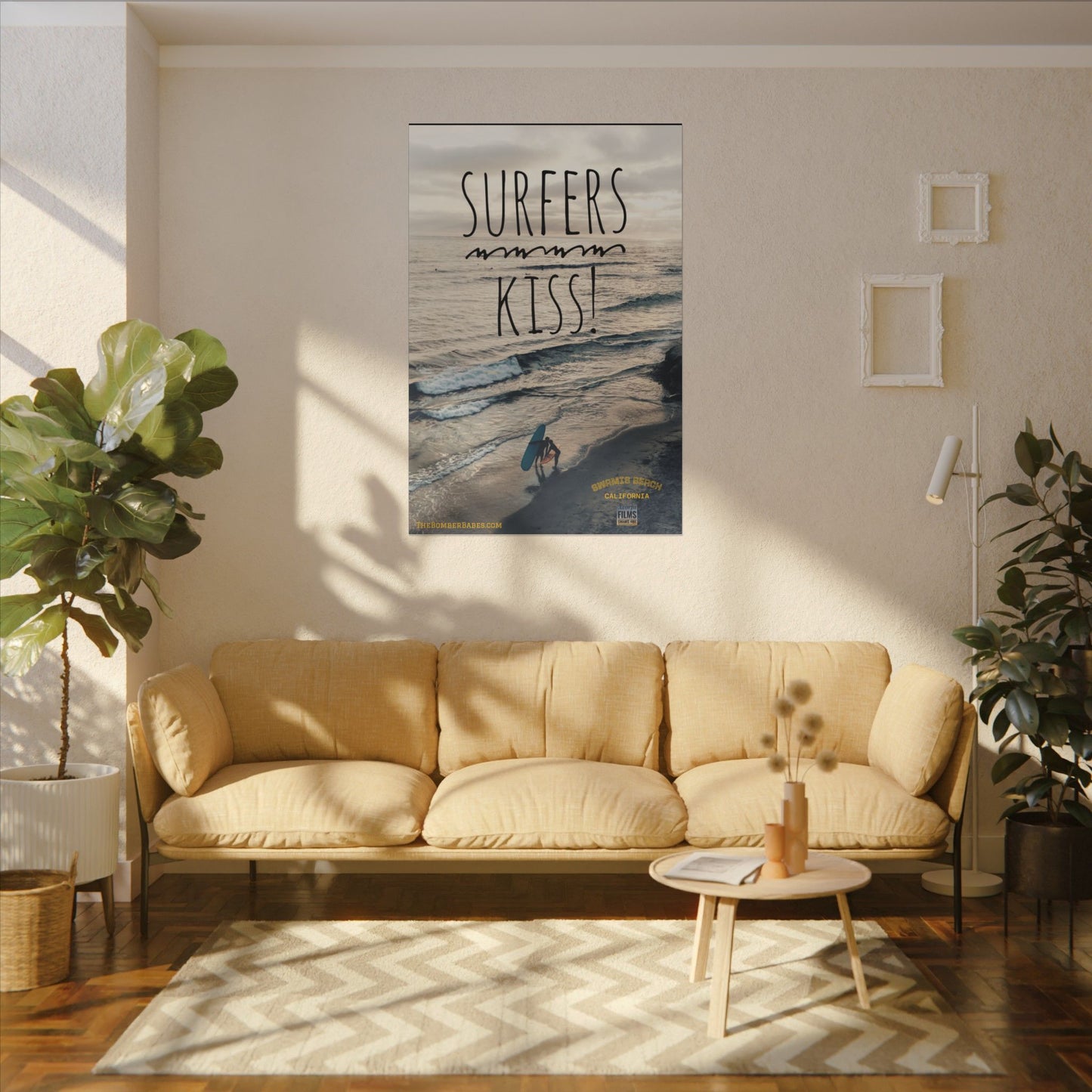 Swamis Vibe Encinitas California JSE Photograph #217 Surfers Kiss Ocean-Inspired Canvas Wall Art, Surf Decor, Beach Lover Gift, Coastal Home Decor, Matt Box Canvas
