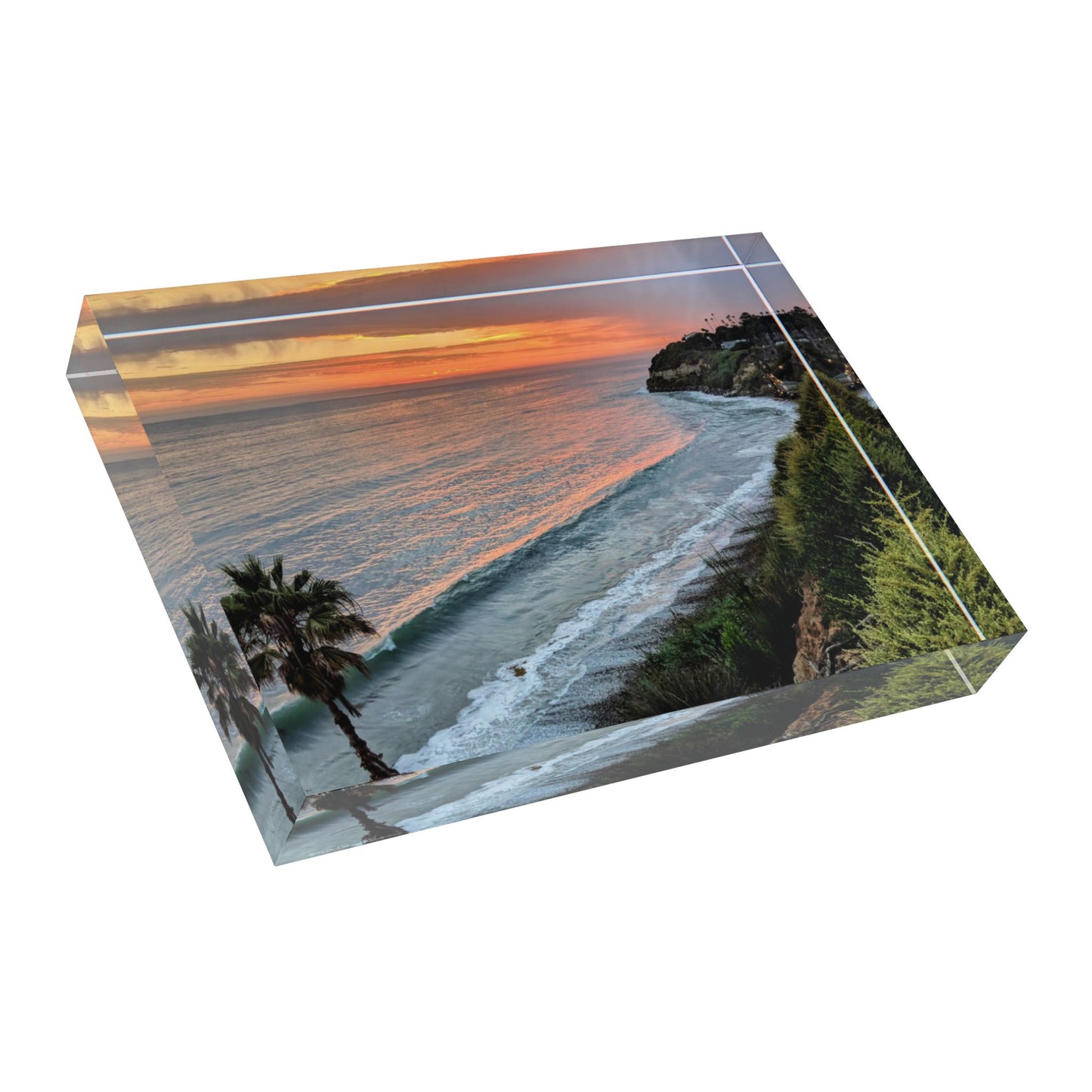 Swamis Vibe Surf and Sunsets Swamis Photo Block #215 Swamis Beach Coastal Sunset Photo Block, Decorative Home Office Décor, Unique Gift for Nature Lovers, Wedding or Anniversary Keepsake, Beach Art