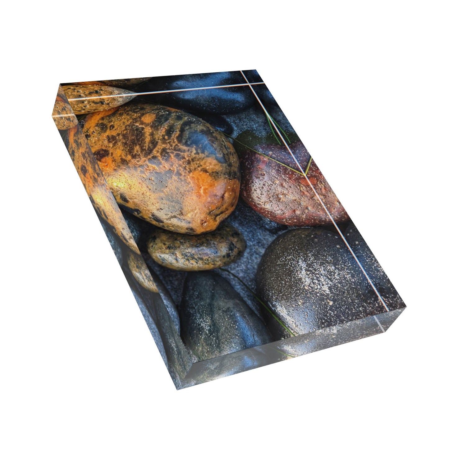 Swamis Vibe Surf and Sunsets Gallery Beach Rocks 3D Photo Block Natural Stone Art, Home Decor, Office Desk Decoration, Gift for Nature Lovers, Geologists,Unique Wall Art