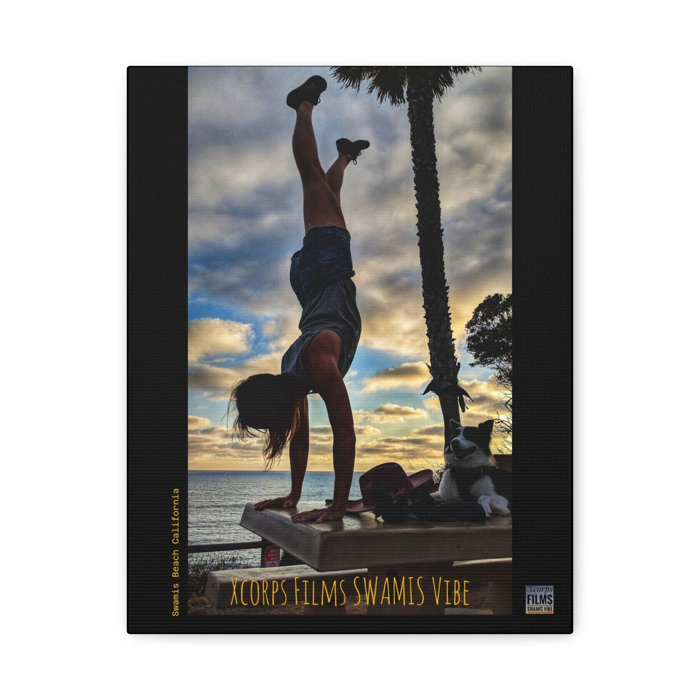 Swamis Vibe Encinitas California JSE Designs #2. Handstand Swami's Beach Canvas Print | Beach Wall Art, Home Decor, Inspirational Gift, Coastal Artwork, Photography Decor